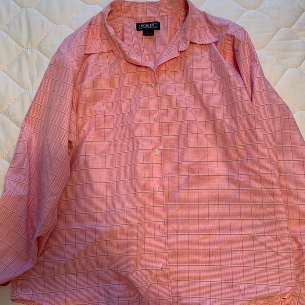 Lands End pink blouse